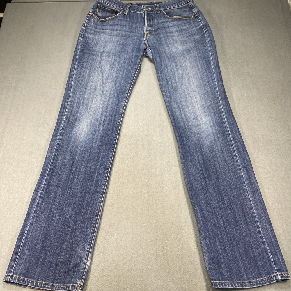 Lucky Brand Women's Jeans 32 (12-14) Long Inseam Medium Wash Blue‎ Button Fly